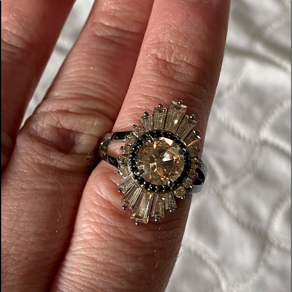 SOLD Henri Bendel Deco Halo Ring (Hematite)